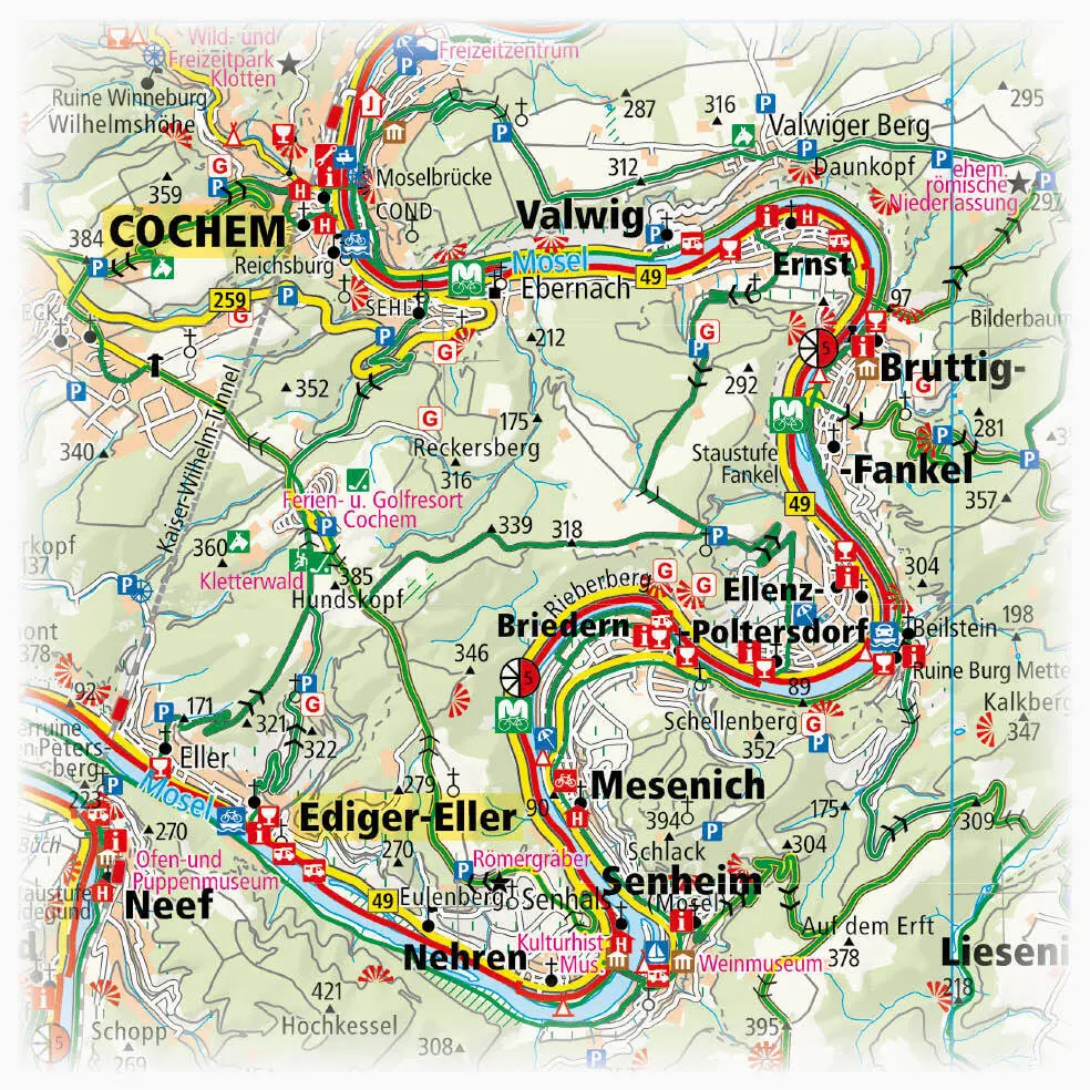 Bild: 9783747301869 | Vulkaneifel - Mosel - Hunsrück | (Land-)Karte | Radkarte | Deutsch