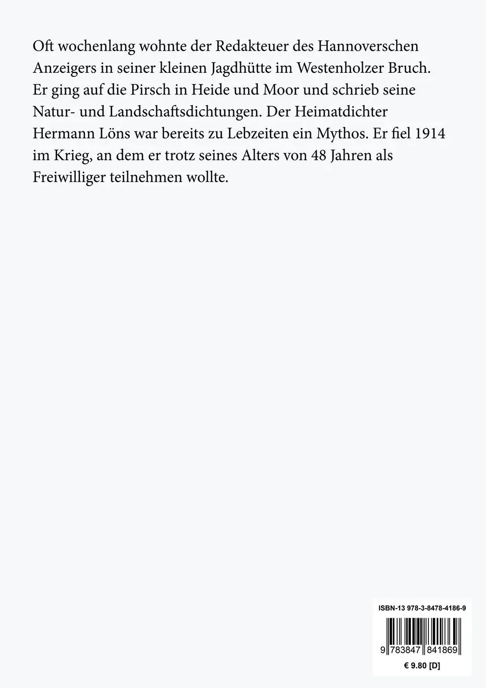 Rückseite: 9783847841869 | Dahinten in der Heide (Großdruck) | Niedersächsischer Roman | Löns