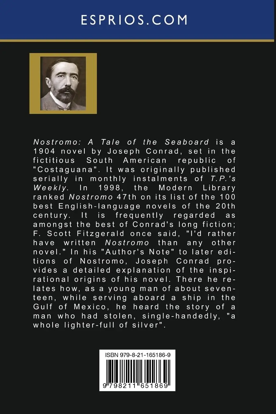 Rückseite: 9798211651869 | Nostromo (Esprios Classics) | A Tale of the Seaboard | Joseph Conrad