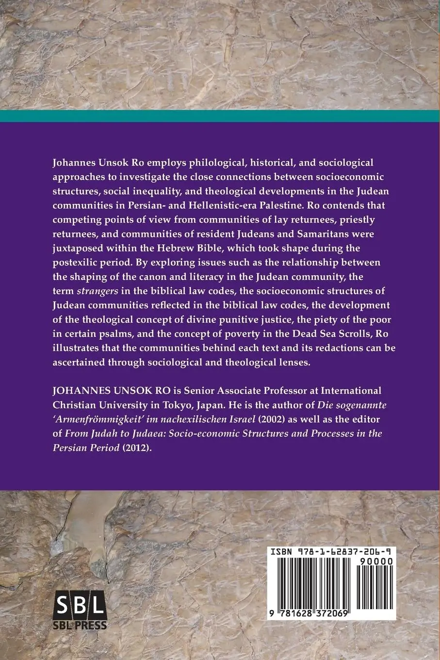 Rückseite: 9781628372069 | Poverty, Law, and Divine Justice in Persian and Hellenistic Judah | Ro