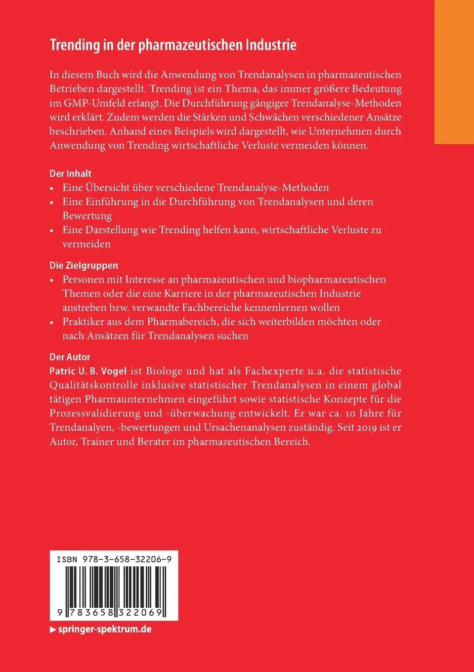 Rückseite: 9783658322069 | Trending in der pharmazeutischen Industrie | Patric U. B. Vogel | Buch