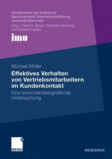 Cover: 9783834922069 | Effektives Verhalten von Vertriebsmitarbeitern im Kundenkontakt | Buch