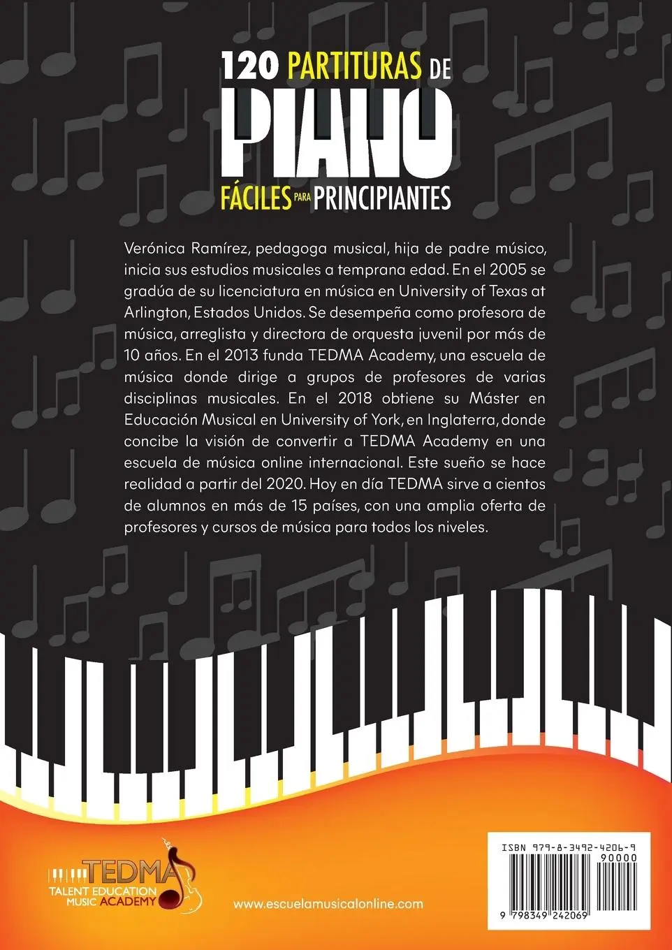 Rückseite: 9798349242069 | 120 Partituras de Piano Fáciles Para Principiantes | Veronica Ramirez