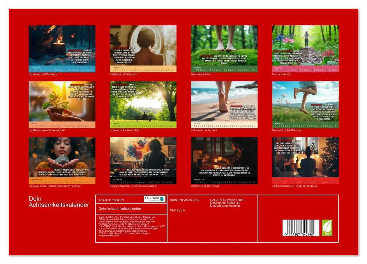 Bild: 9783457342169 | Dein Achtsamkeitskalender (Wandkalender 2026 DIN A3 quer), CALVENDO...