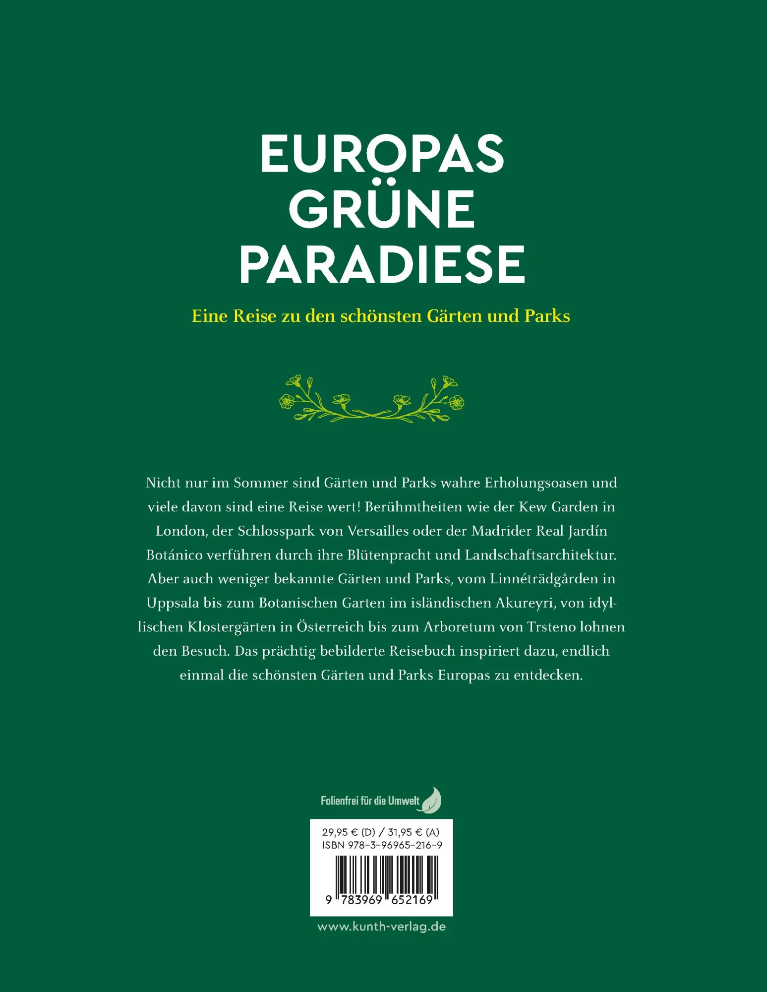 Rückseite: 9783969652169 | KUNTH Europas grüne Paradiese | Rita Henss (u. a.) | Buch | 288 S.