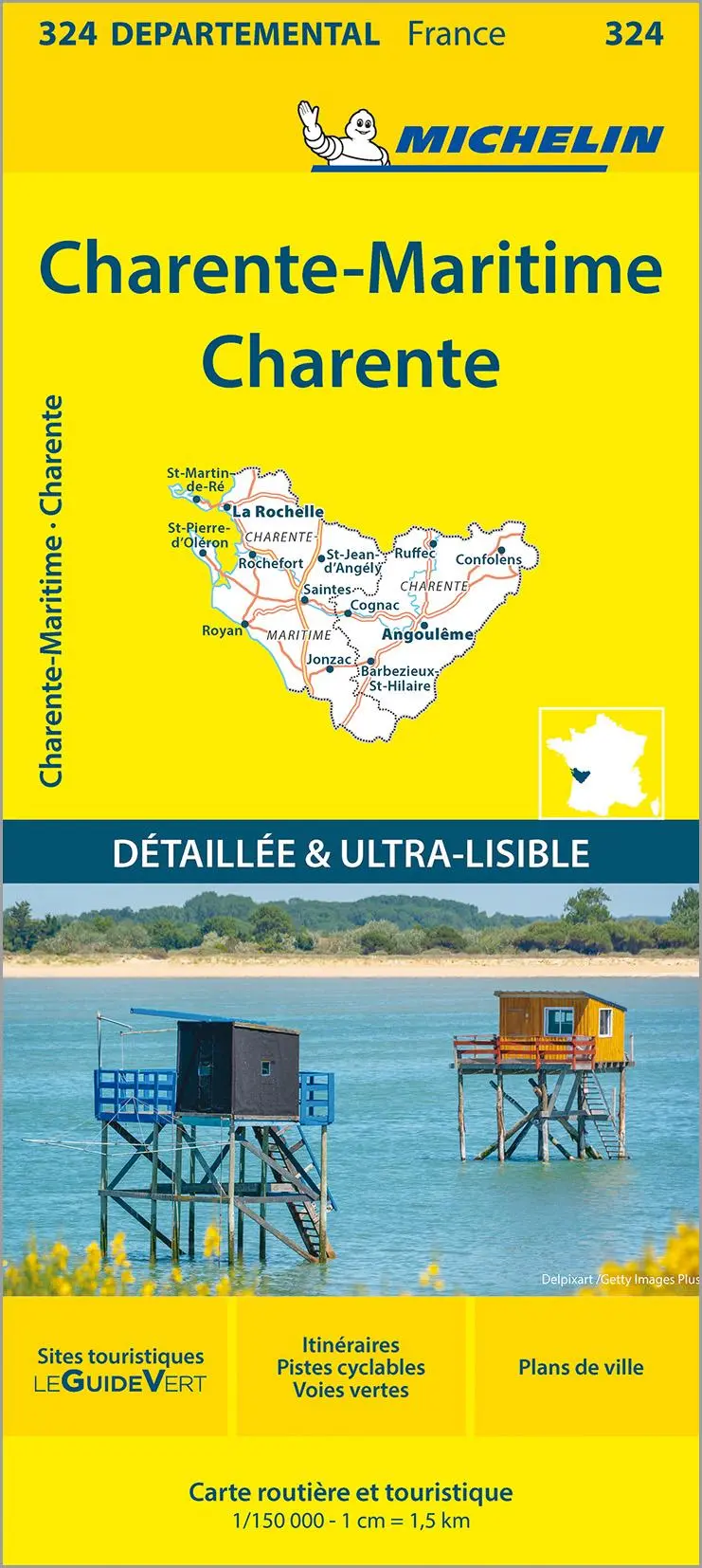 Cover: 9782067202269 | Michelin Charente-Maritine 324 | Straßen- und Tourismuskarte 1:150.000