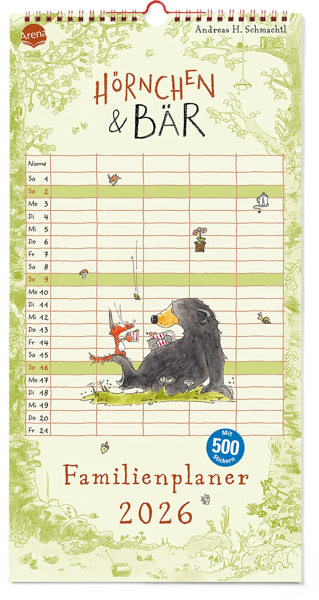 Cover: 9783401722269 | Hörnchen &amp; Bär. Familienplaner 2026 | Andreas H. Schmachtl | Buch