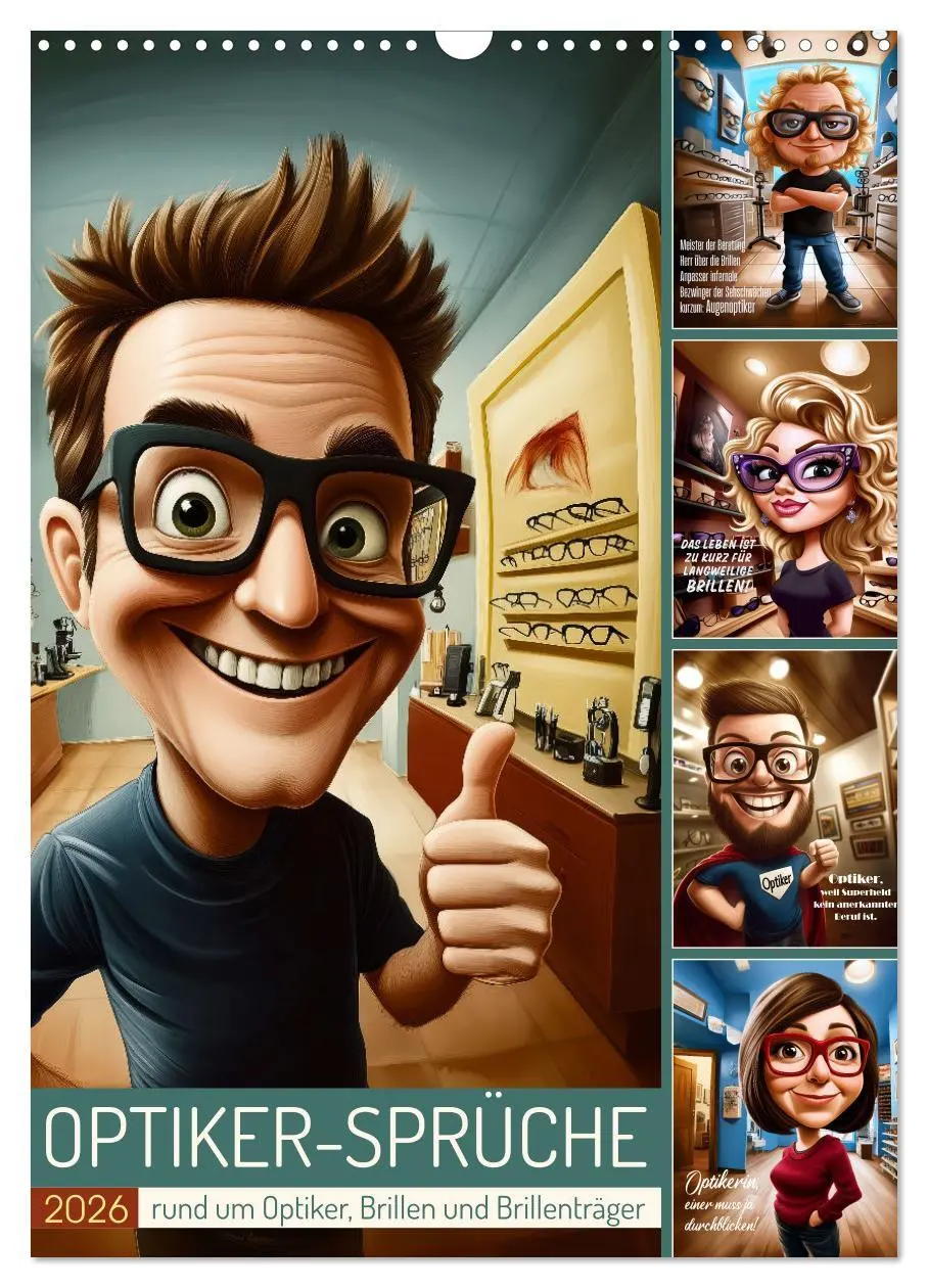 Cover: 9783457262269 | Optikersprüche (Wandkalender 2026 DIN A3 hoch), CALVENDO...