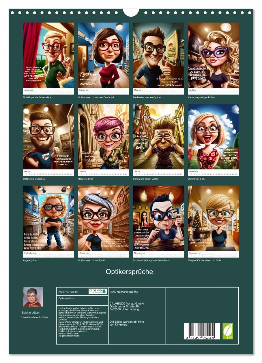 Bild: 9783457262269 | Optikersprüche (Wandkalender 2026 DIN A3 hoch), CALVENDO...