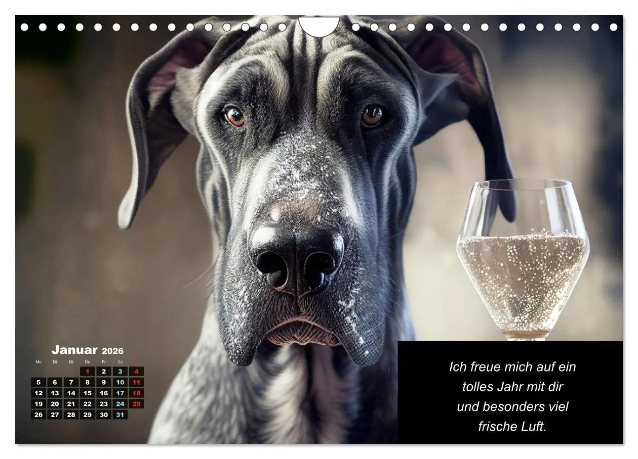 Bild: 9783457332269 | Der humoristische Dogge Kalender (Wandkalender 2026 DIN A4 quer),...