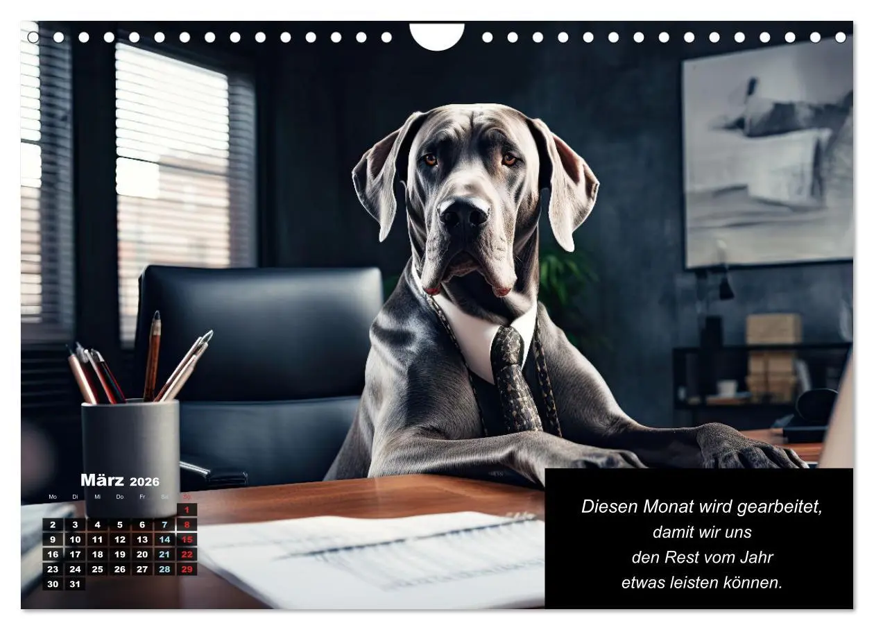 Bild: 9783457332269 | Der humoristische Dogge Kalender (Wandkalender 2026 DIN A4 quer),...