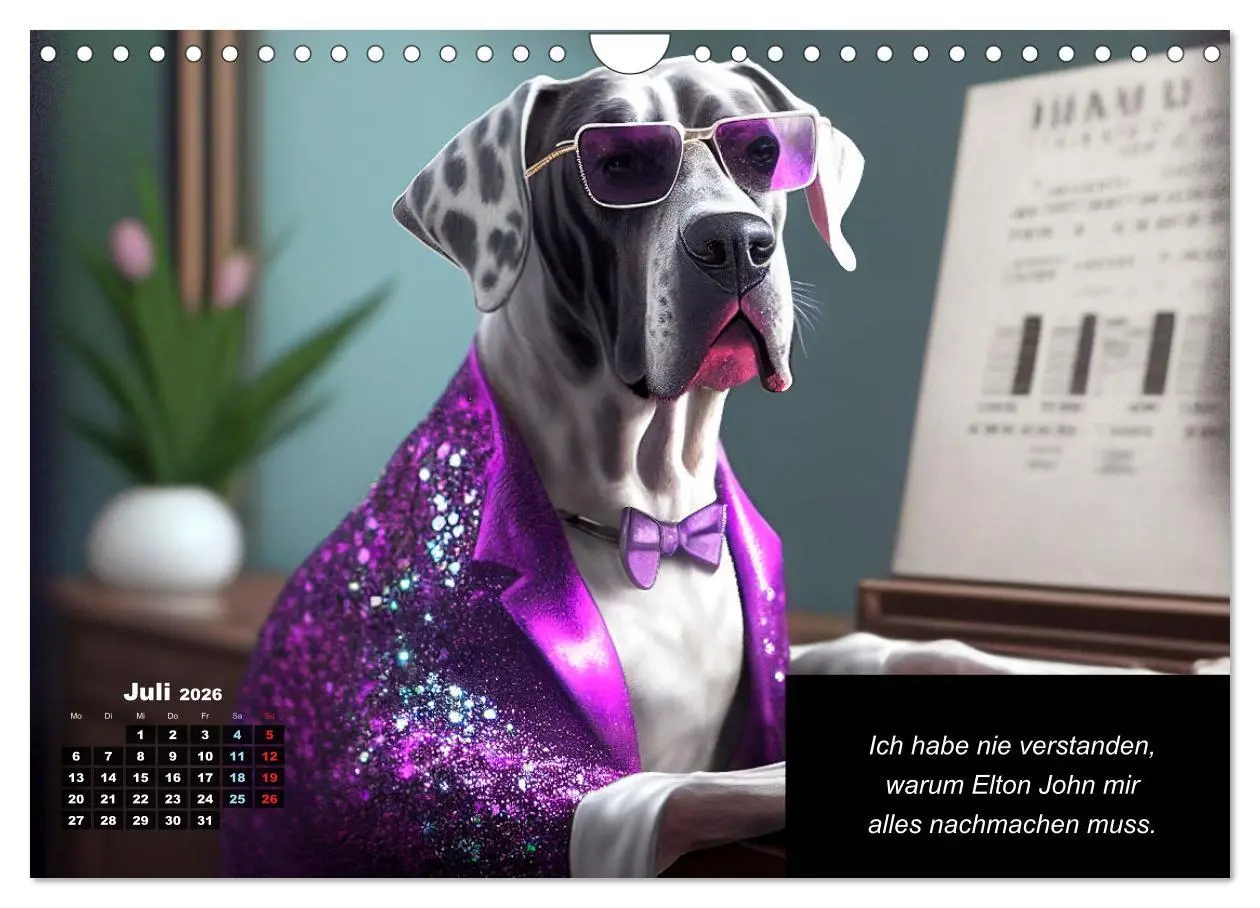Bild: 9783457332269 | Der humoristische Dogge Kalender (Wandkalender 2026 DIN A4 quer),...