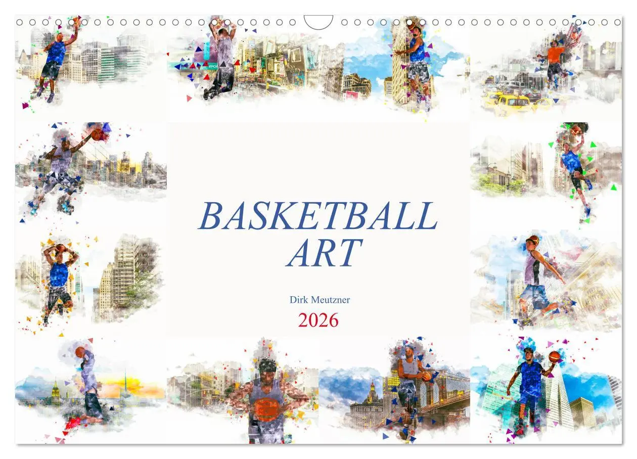Cover: 9783457882269 | Basketball Art (Wandkalender 2026 DIN A3 quer), CALVENDO...