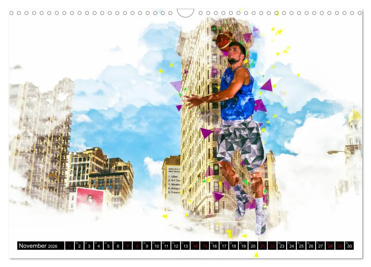 Bild: 9783457882269 | Basketball Art (Wandkalender 2026 DIN A3 quer), CALVENDO...
