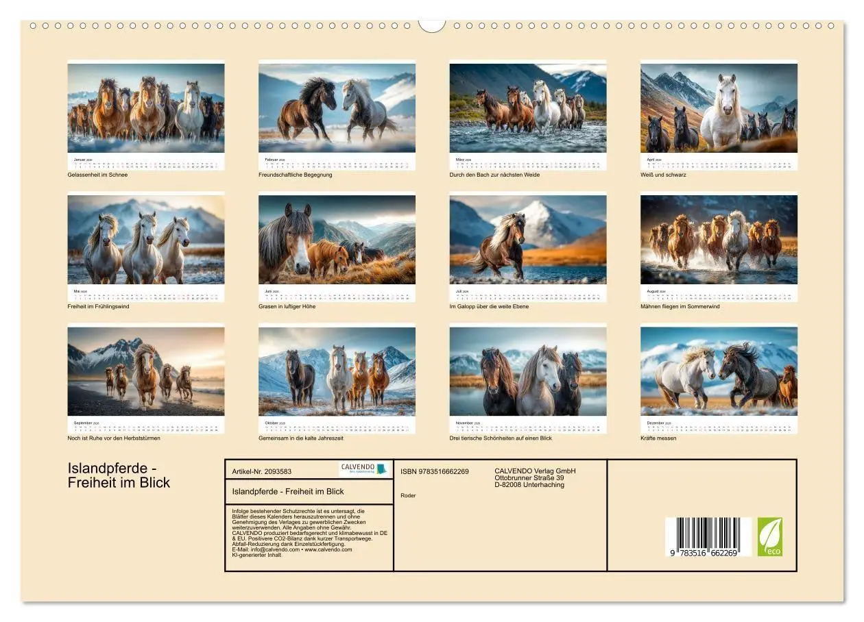Bild: 9783516662269 | Islandpferde - Freiheit im Blick (hochwertiger Premium Wandkalender...