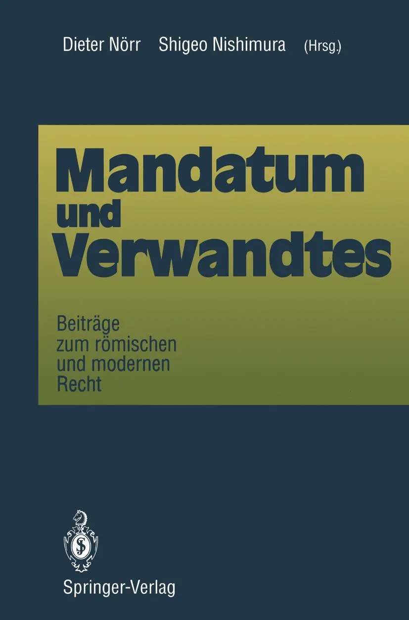 Cover: 9783540562269 | Mandatum und Verwandtes | Beiträge zum römischen und modernen Recht