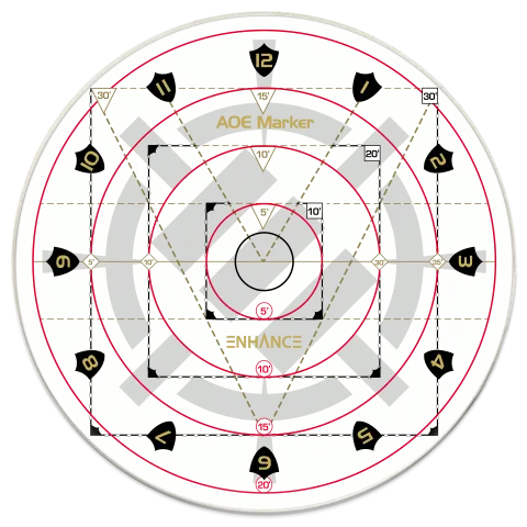 Cover: 637836612369 | ENHANCE TABLETOP AOE Damage Marker Clear | ENHANCE Gaming