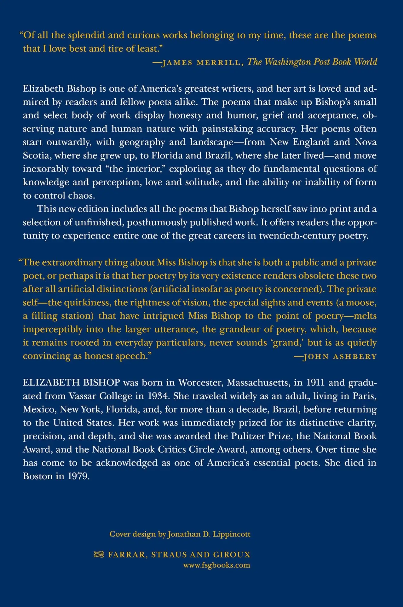 Rückseite: 9780374532369 | Poems | Elizabeth Bishop | Taschenbuch | Farrar, Straus and Giroux