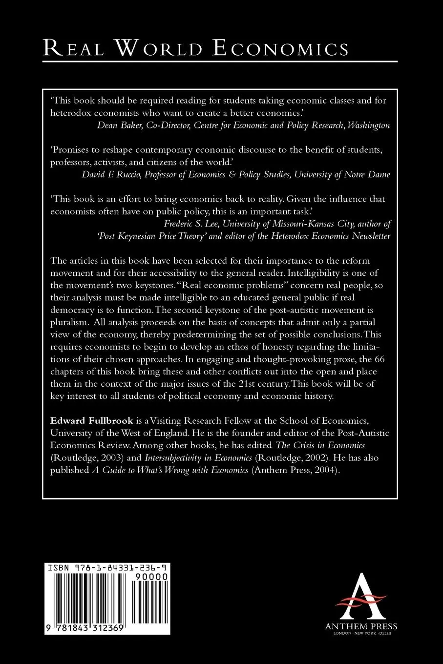 Rückseite: 9781843312369 | Real World Economics | A Post-Autistic Economics Reader | Fullbrook
