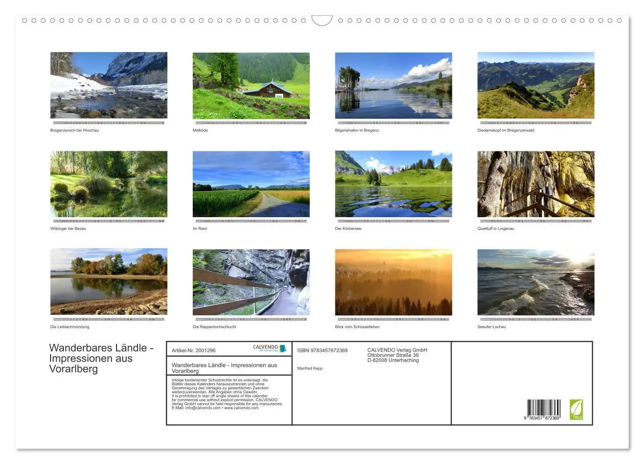 Bild: 9783457872369 | Wanderbares Ländle - Impressionen aus Vorarlberg (Wandkalender 2026...