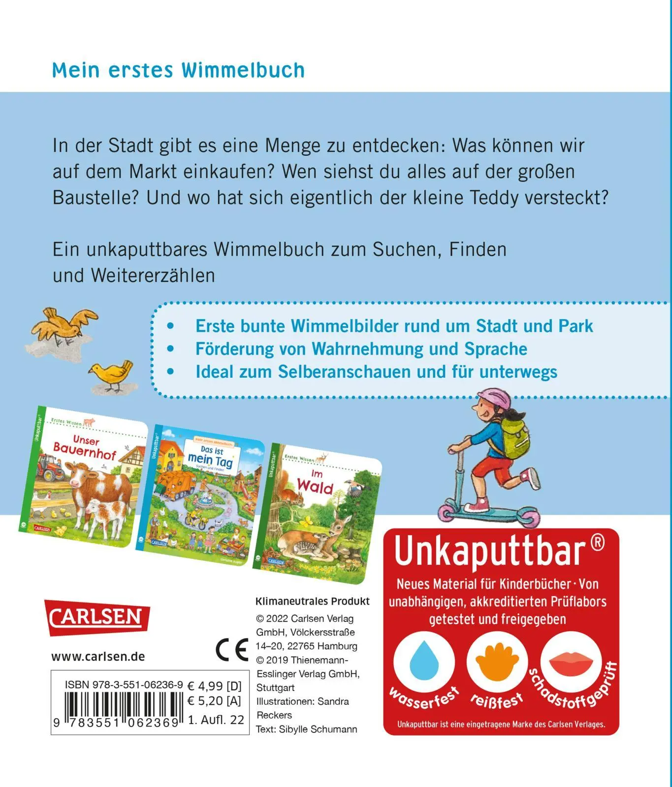 Rückseite: 9783551062369 | Unkaputtbar: Mein erstes Wimmelbuch: Unterwegs in der Stadt | Schumann