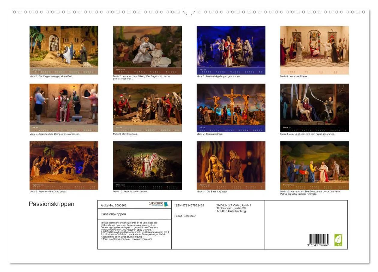 Bild: 9783457862469 | Passionskrippen (Wandkalender 2026 DIN A2 quer), CALVENDO...