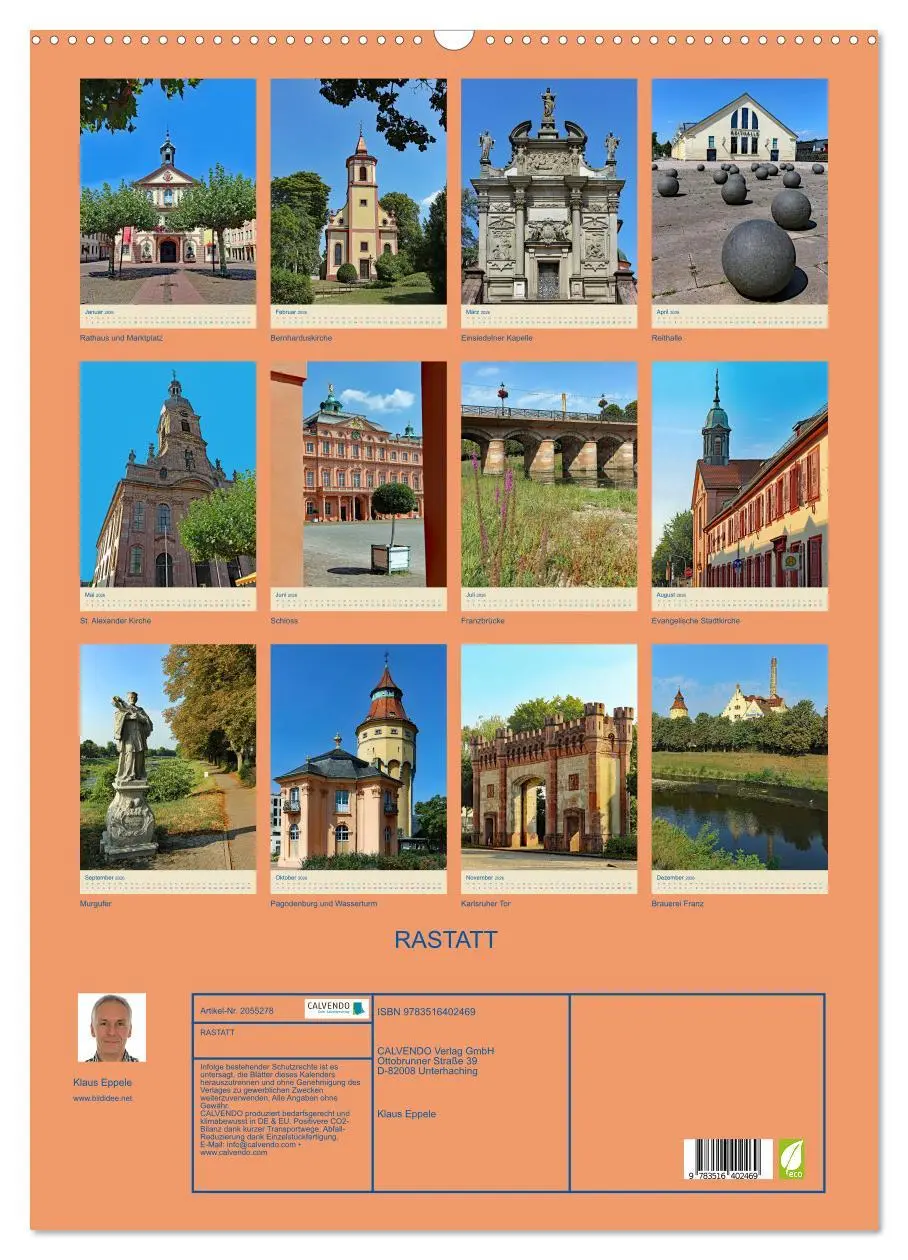 Bild: 9783516402469 | RASTATT (Wandkalender 2026 DIN A2 hoch), CALVENDO Monatskalender