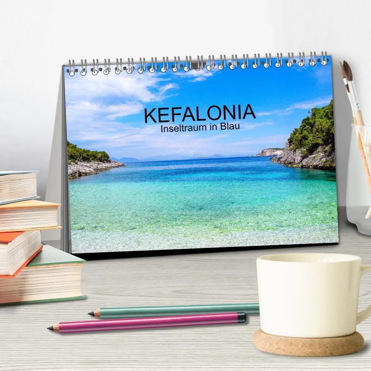 Bild: 9783569422469 | Kefalonia, Inseltraum in Blau (Tischkalender 2027 DIN A5 quer),...