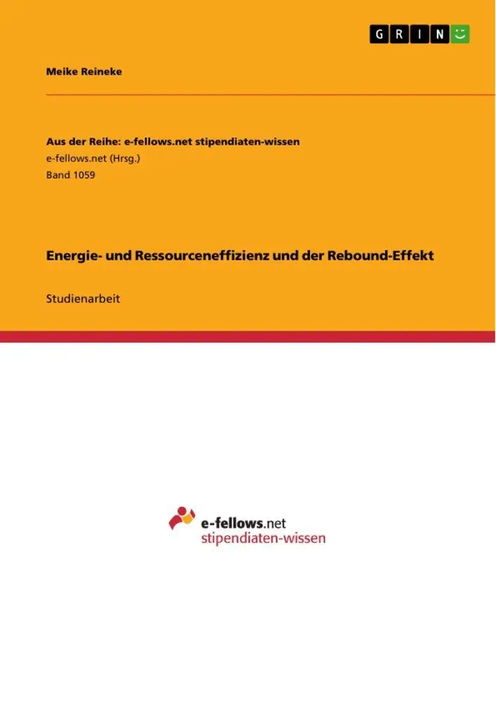 Cover: 9783656852469 | Energie- und Ressourceneffizienz und der Rebound-Effekt | Reineke