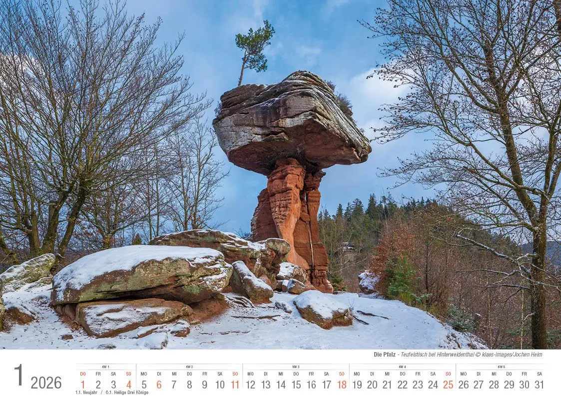 Bild: 9783965352469 | Die Pfalz 2026 Bildkalender A4 quer, spiralgebunden | Holger Klaes