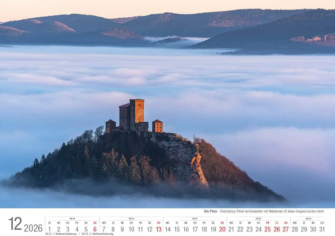 Bild: 9783965352469 | Die Pfalz 2026 Bildkalender A4 quer, spiralgebunden | Holger Klaes