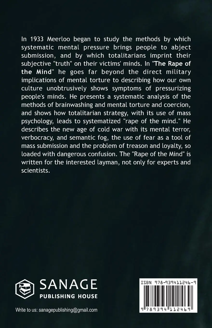 Rückseite: 9789394112469 | The Rape of the Mind | Joost Abraham Maurits Meerloo | Taschenbuch