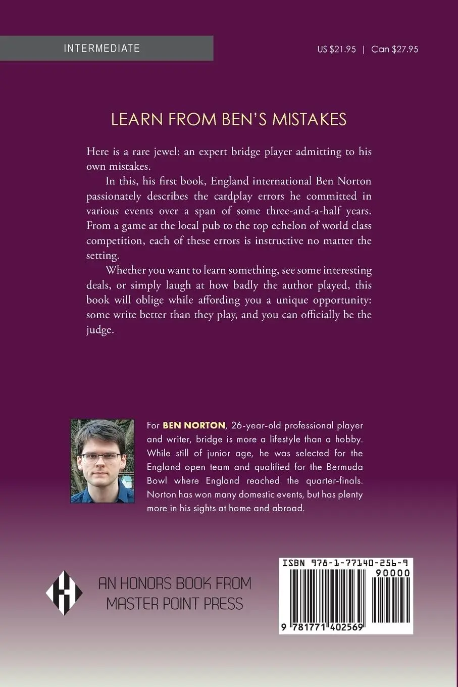 Rückseite: 9781771402569 | Why I Lose at Bridge: A Collection of Cardplay Errors | Ben Norton