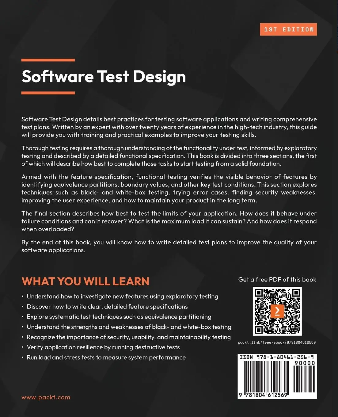 Rückseite: 9781804612569 | Software Test Design | Simon Amey | Taschenbuch | Englisch | 2022