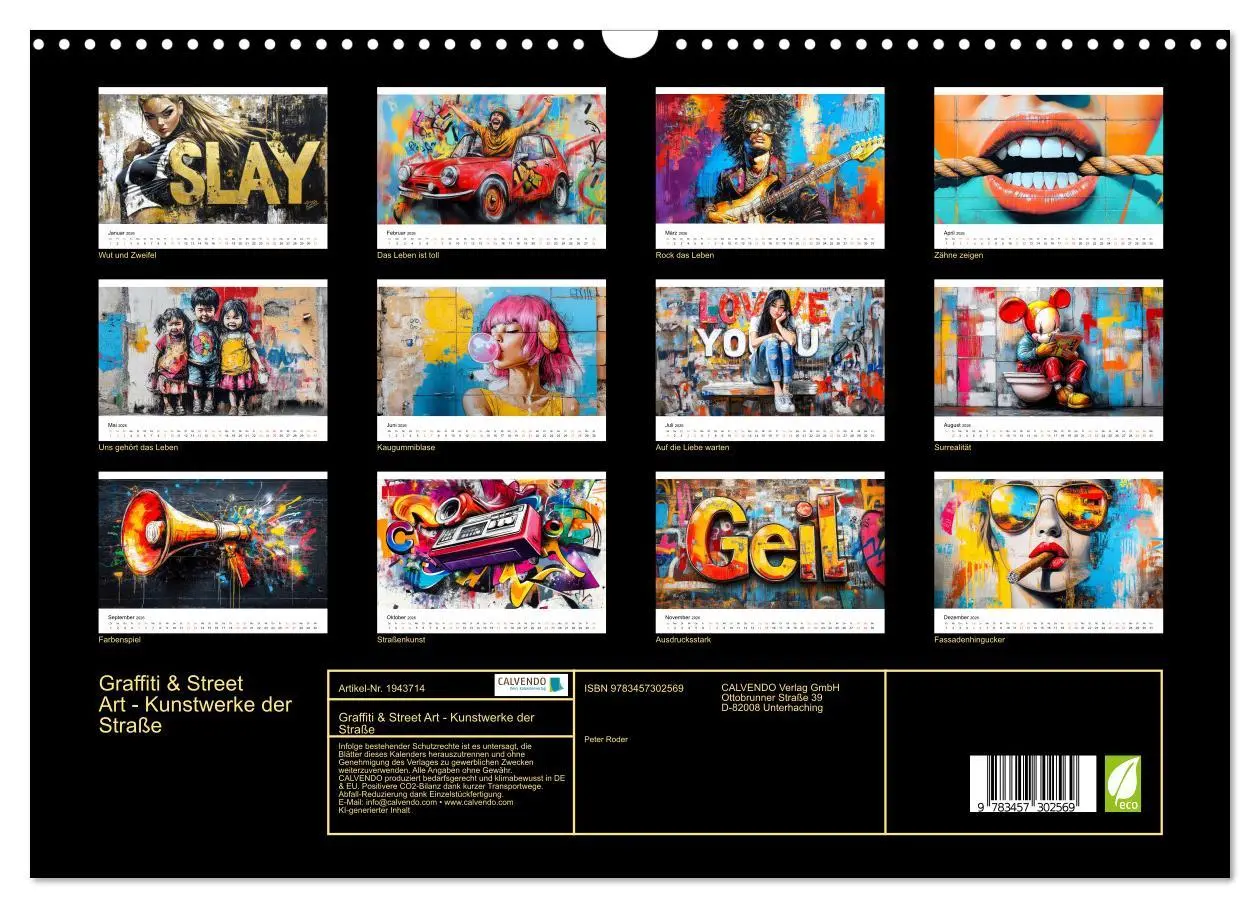 Bild: 9783457302569 | Graffiti &amp; Street Art - Kunstwerke der Straße (Wandkalender 2026...