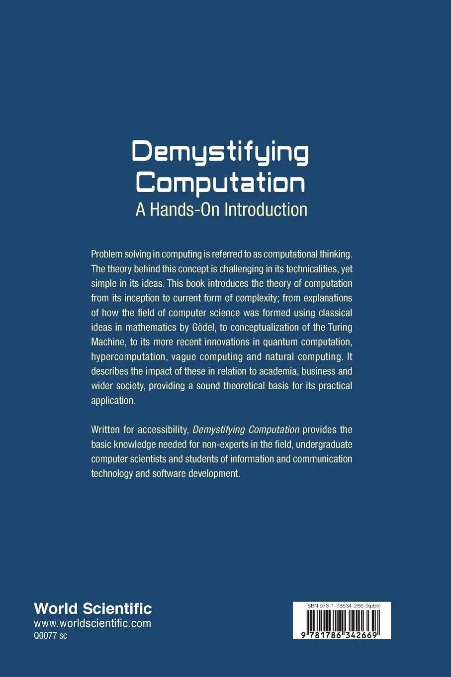 Rückseite: 9781786342669 | DEMYSTIFYING COMPUTATION | A HANDS-ON INTRODUCTION | Apostolos | Buch