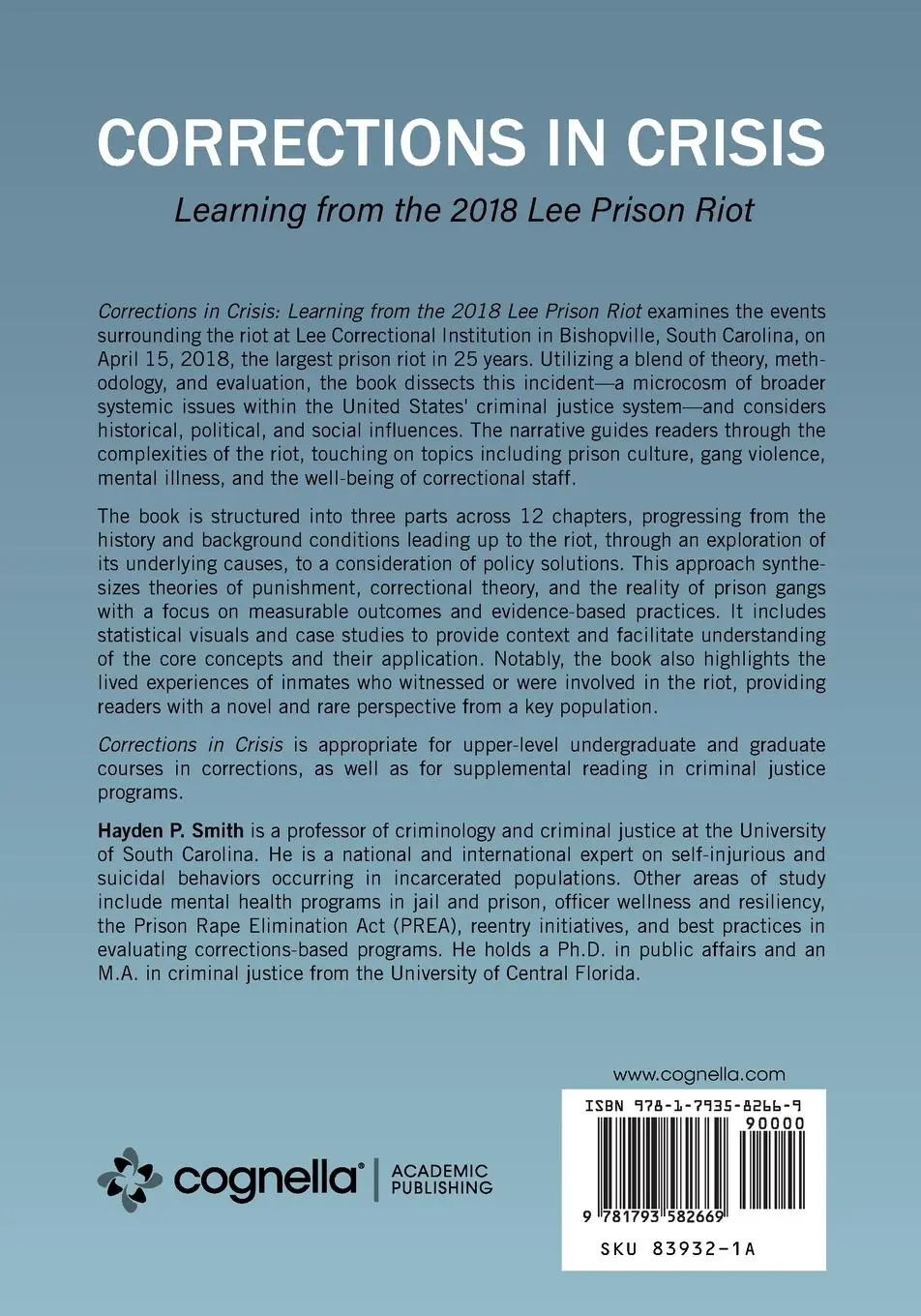 Rückseite: 9781793582669 | Corrections in Crisis | Learning from the 2018 Lee Prison Riot | Smith
