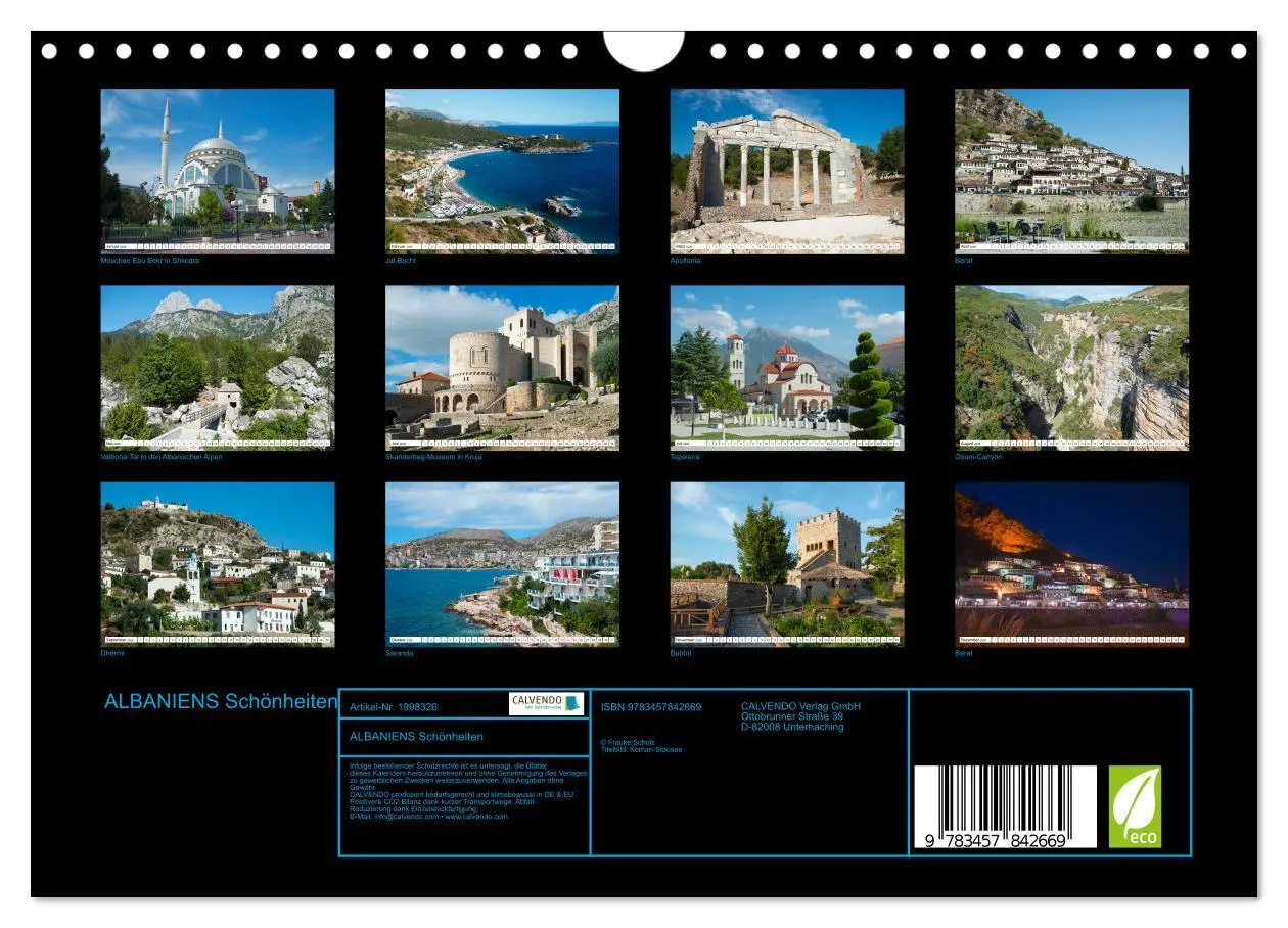 Bild: 9783457842669 | ALBANIENS Schönheiten (Wandkalender 2026 DIN A4 quer), CALVENDO...