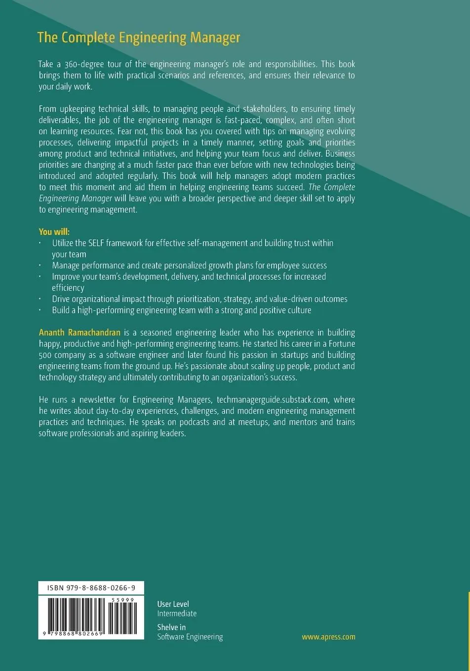 Rückseite: 9798868802669 | The Complete Engineering Manager | Ananth Ramachandran | Taschenbuch