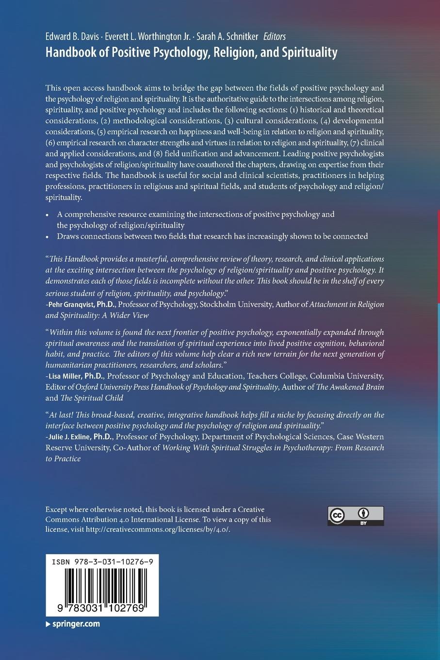 Rückseite: 9783031102769 | Handbook of Positive Psychology, Religion, and Spirituality | Buch