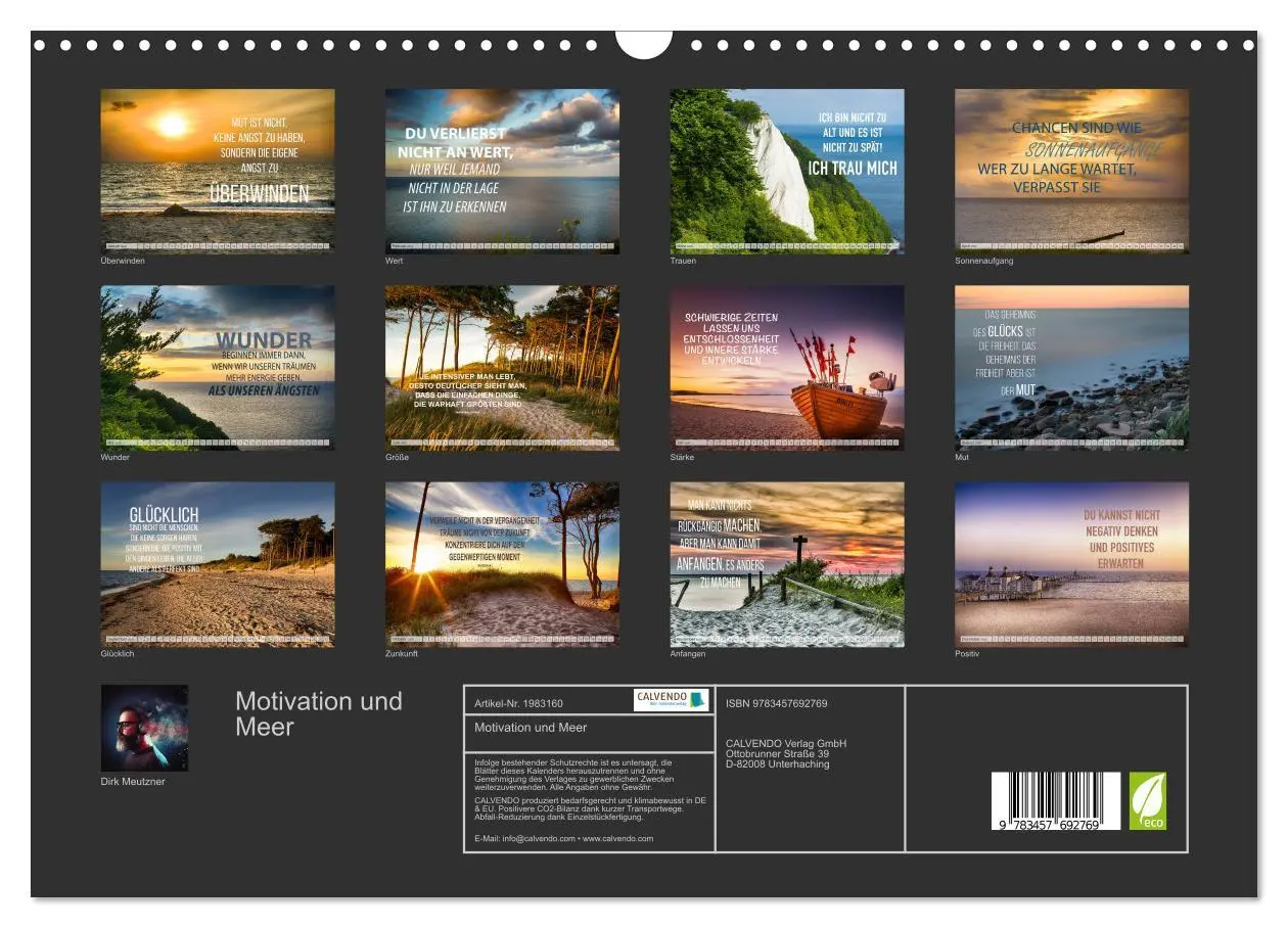 Bild: 9783457692769 | Motivation und Meer (Wandkalender 2026 DIN A3 quer), CALVENDO...