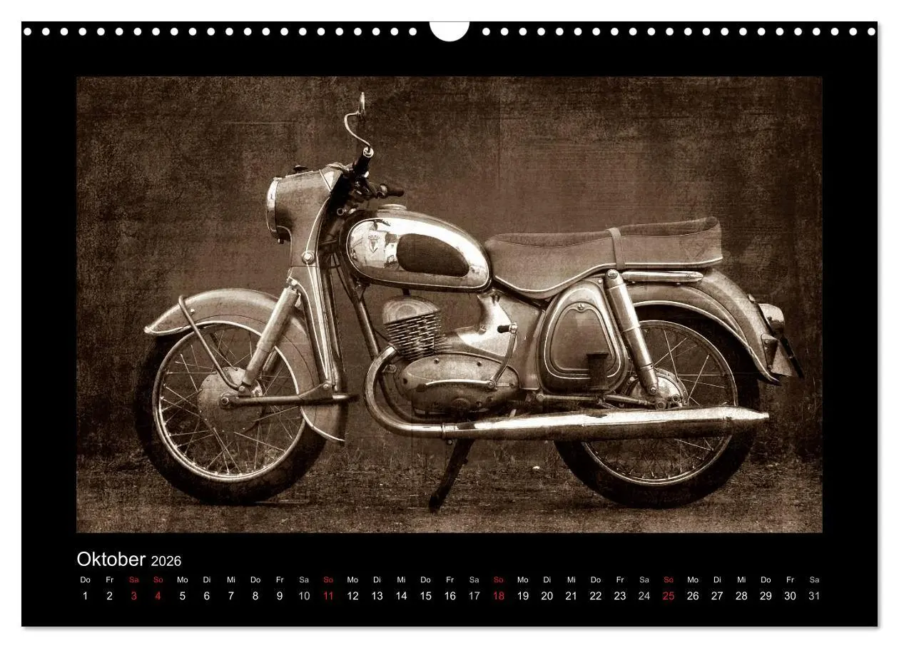 Bild: 9783516232769 | Motorrad Oldtimer (Wandkalender 2026 DIN A3 quer), CALVENDO...