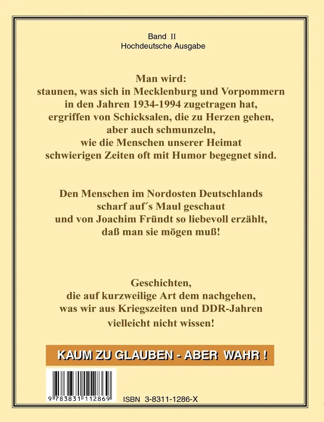Rückseite: 9783831112869 | Kaum zu glauben! Band 2 | Joachim Fründt | Taschenbuch | 180 S. | 2001