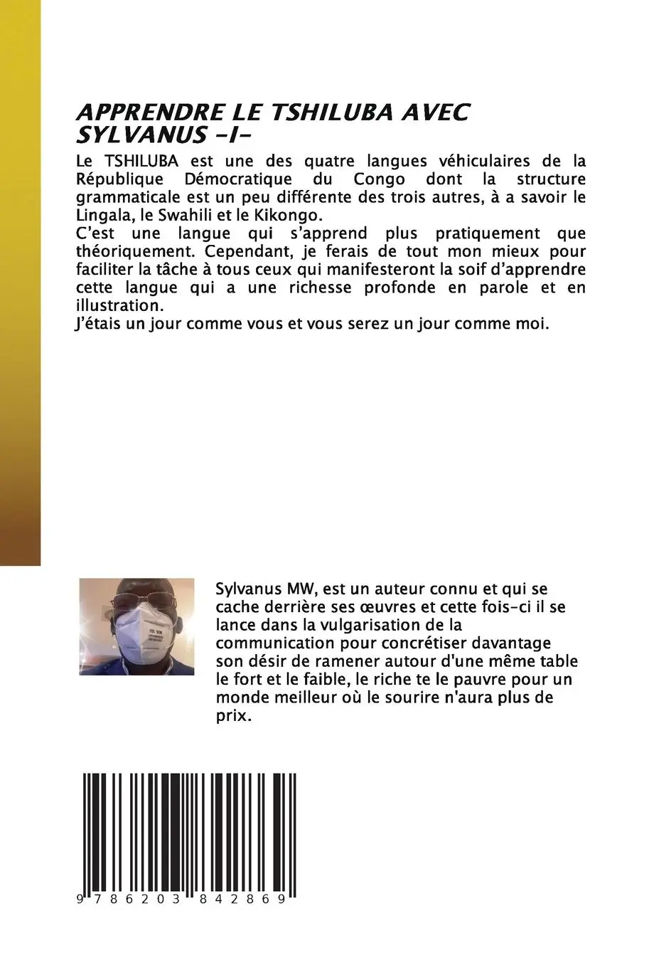 Rückseite: 9786203842869 | APPRENDRE LE TSHILUBA AVEC SYLVANUS -I- | Tshiluba Parlé &amp; Ecrit
