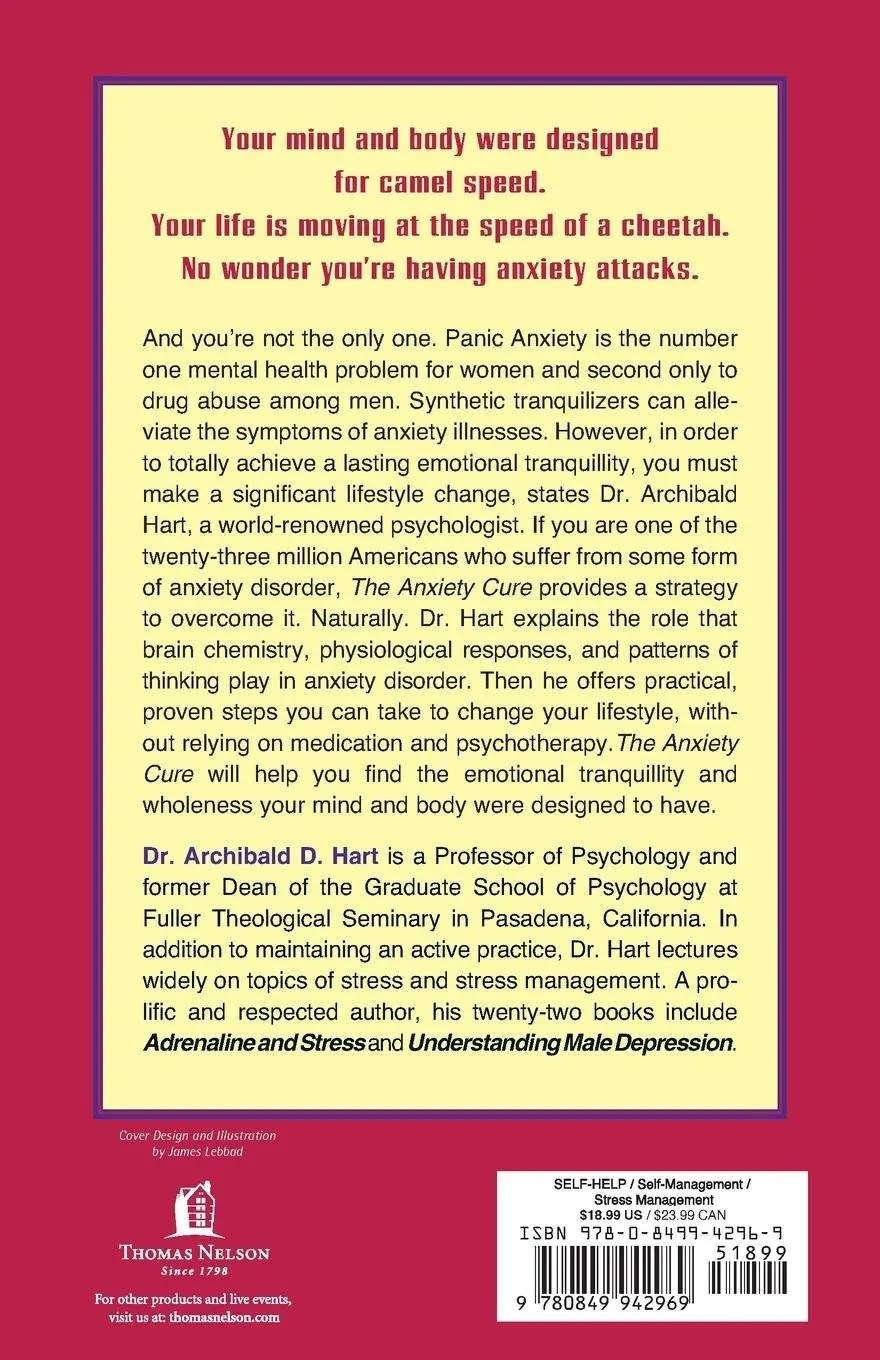 Rückseite: 9780849942969 | The Anxiety Cure | Archibald Hart | Taschenbuch | Englisch | 2001