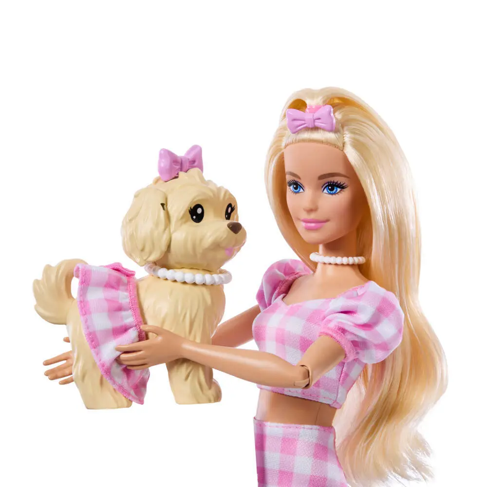 Bild: 194735303069 | Barbie im Zwillingslook mit Schleife und Haustier | Fensterkarton