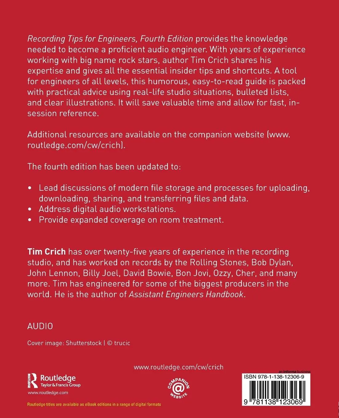Rückseite: 9781138123069 | Recording Tips for Engineers | For Cleaner, Brighter Tracks | Crich