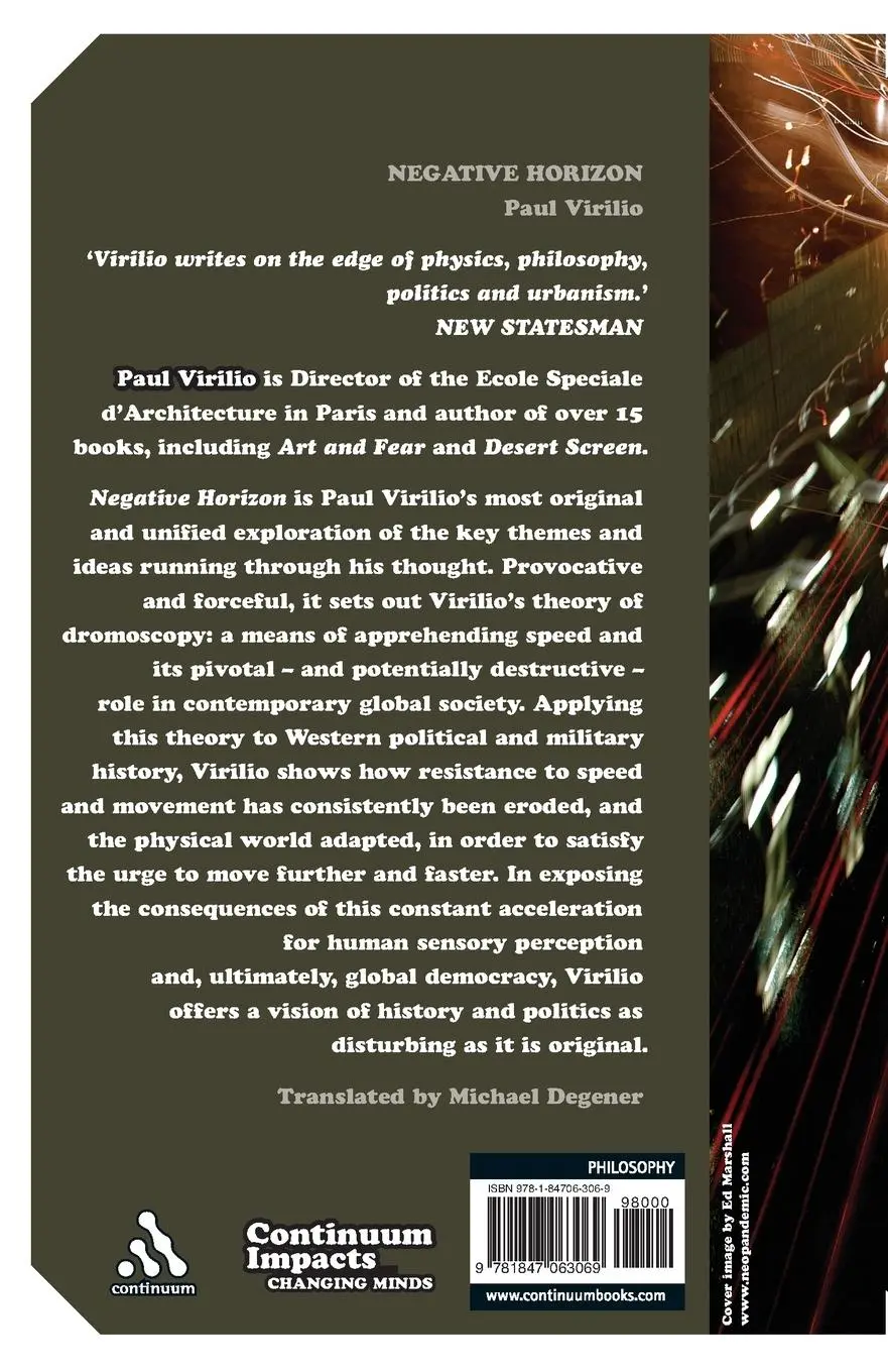 Rückseite: 9781847063069 | Negative Horizon | Paul Virilio | Taschenbuch | Englisch | 2008