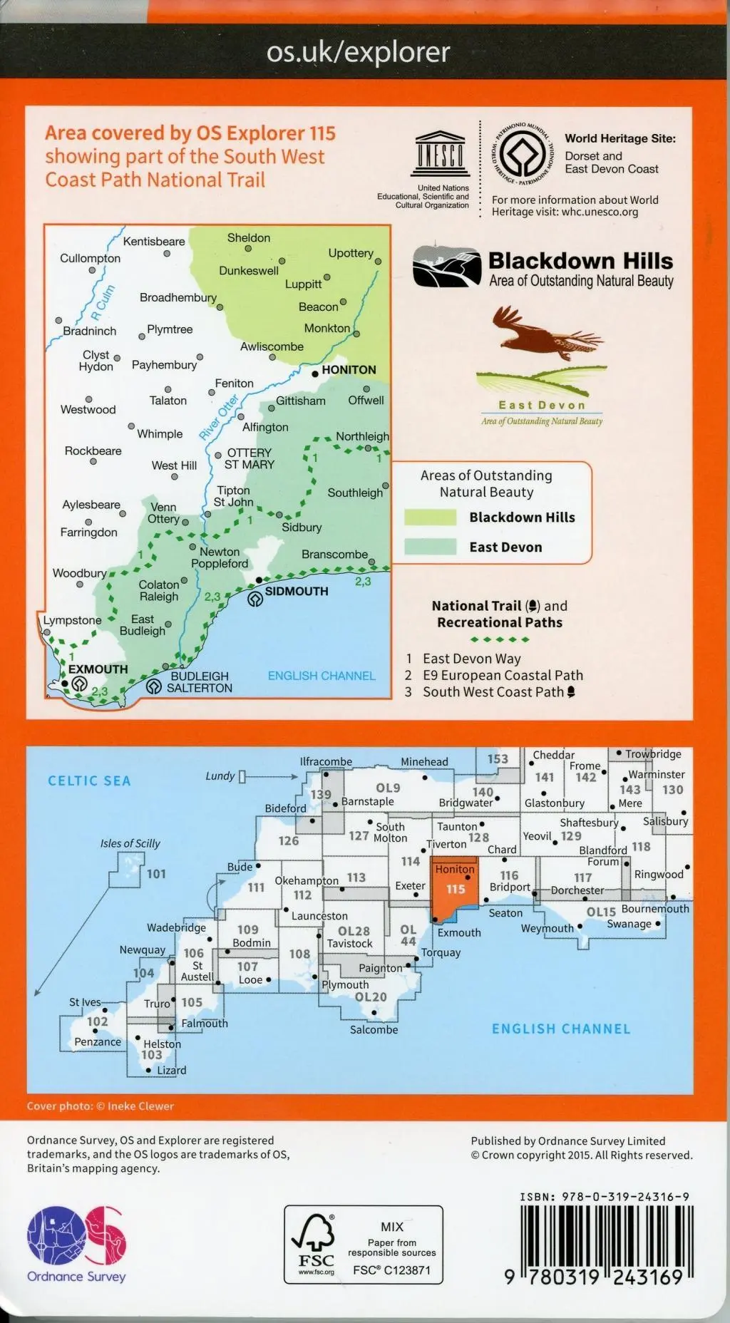 Bild: 9780319243169 | Exmouth and Sidmouth | Ordnance Survey | (Land-)Karte | Englisch