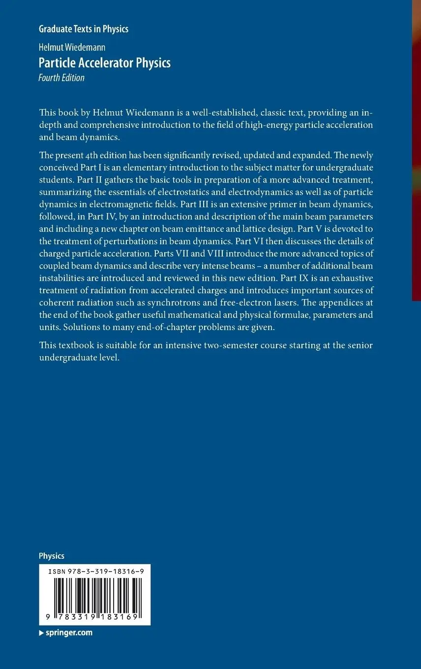 Rückseite: 9783319183169 | Particle Accelerator Physics | Helmut Wiedemann | Buch | xxix | 2015